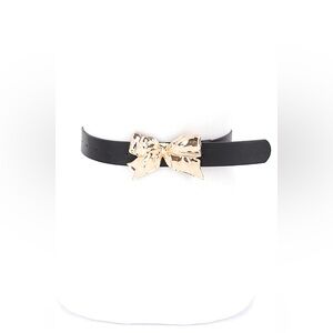 Gold Bow Buckle Statement Belt